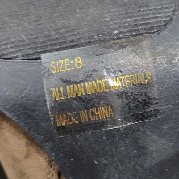 Charlotte Russe Brown Faux Suede Thigh High Heeled Boots Size 8 - Picture 8 of 9